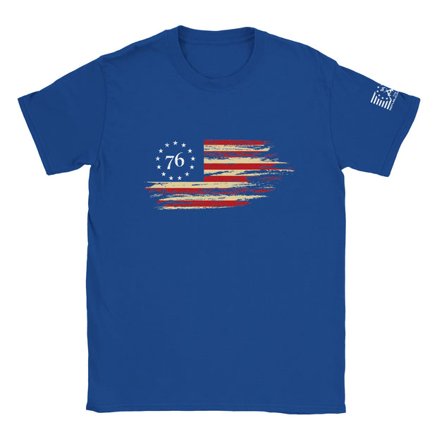 76 Distressed Flag - Premium Unisex Crewneck T-shirt