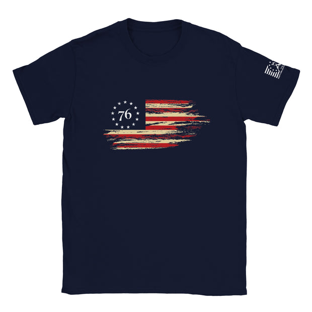 76 Distressed Flag - Premium Unisex Crewneck T-shirt