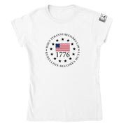 1776 Stars And Colored Flag Classic Womens Crewneck T-shirt